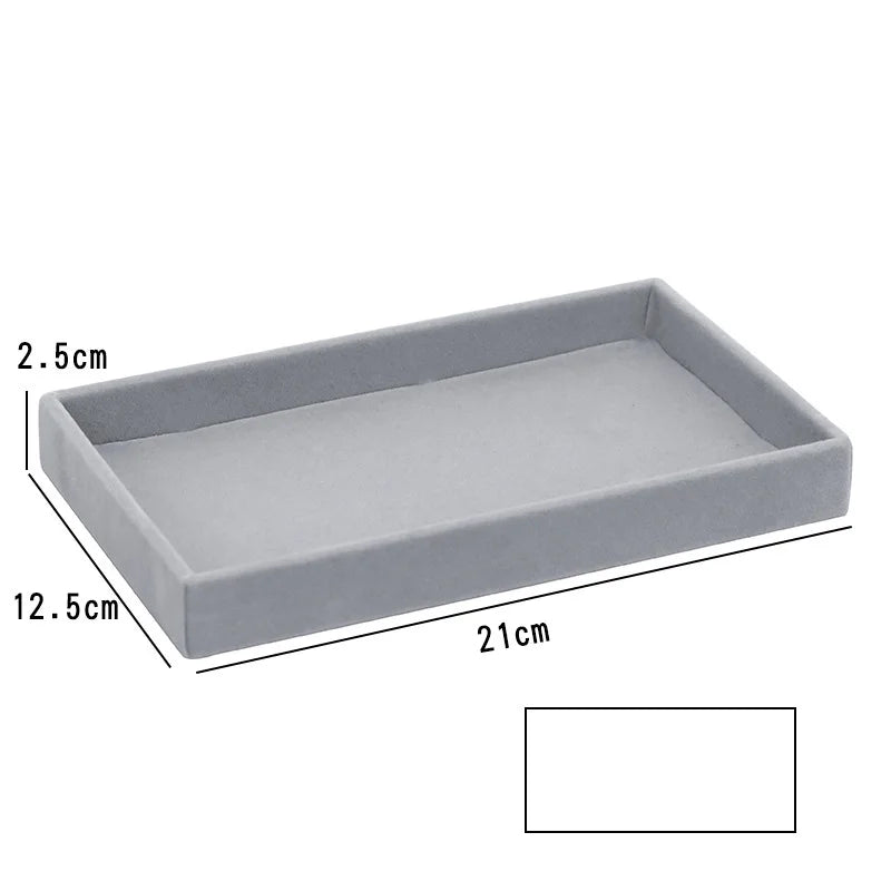 Grey Flannel Jewelry Organizer Box for Earrings, Necklaces, Rings, and Ear Clips - Elegant Storage Solution for Home Drawers