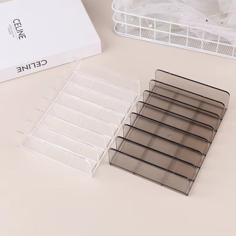 Clear Eyeshadow Palette Organizer - Cosmetic Storage Tray and Makeup Tool Compartment Holder for Women and Girls