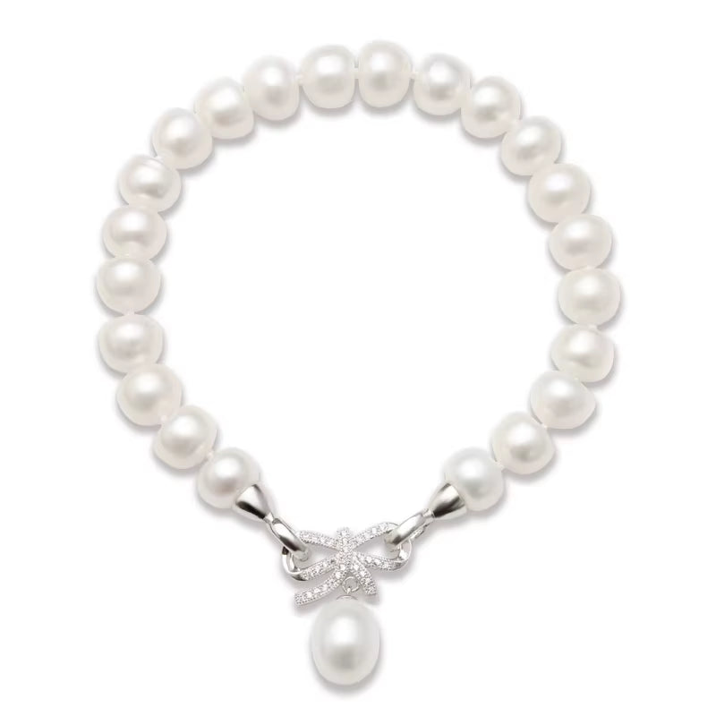 Elegant Freshwater Button Pearl Bracelet for Women - Natural Pearl Jewelry Gift for Birthdays - Premium Quality