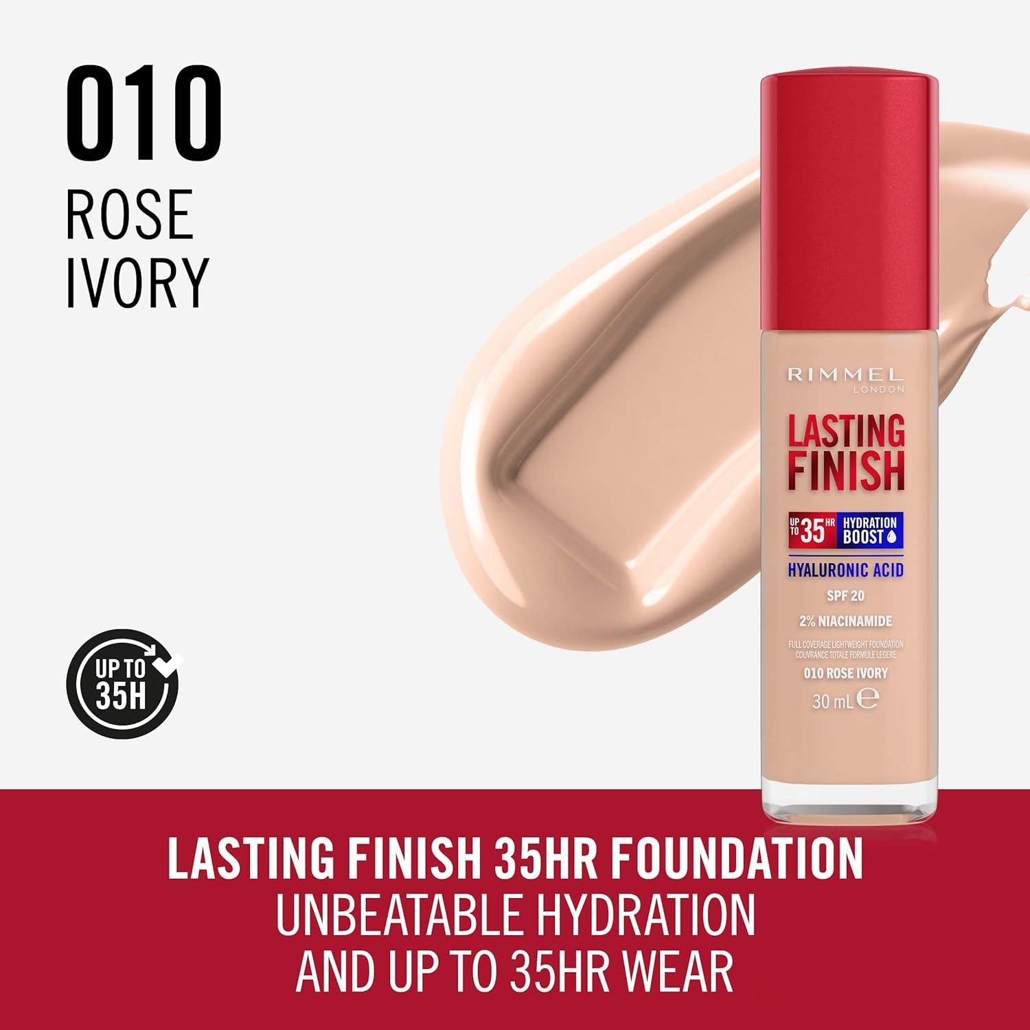 London Lasting Finish 35-Hour Foundation in Shade 010 Rose Ivory