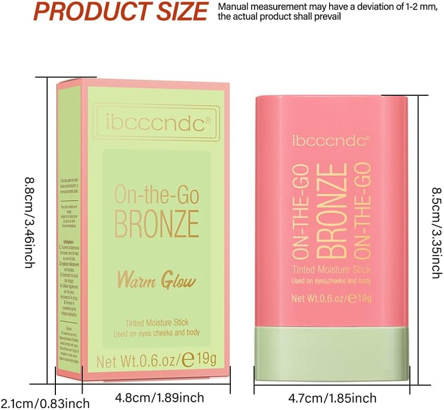 3-Piece Cream Contour Stick Set with Highlighter, Bronzer, and Blush for Cheeks and Lips - 3-in-1 Multi-Highlighter Makeup with Application Brush for Sculpting Cheeks, Long-Lasting Formula