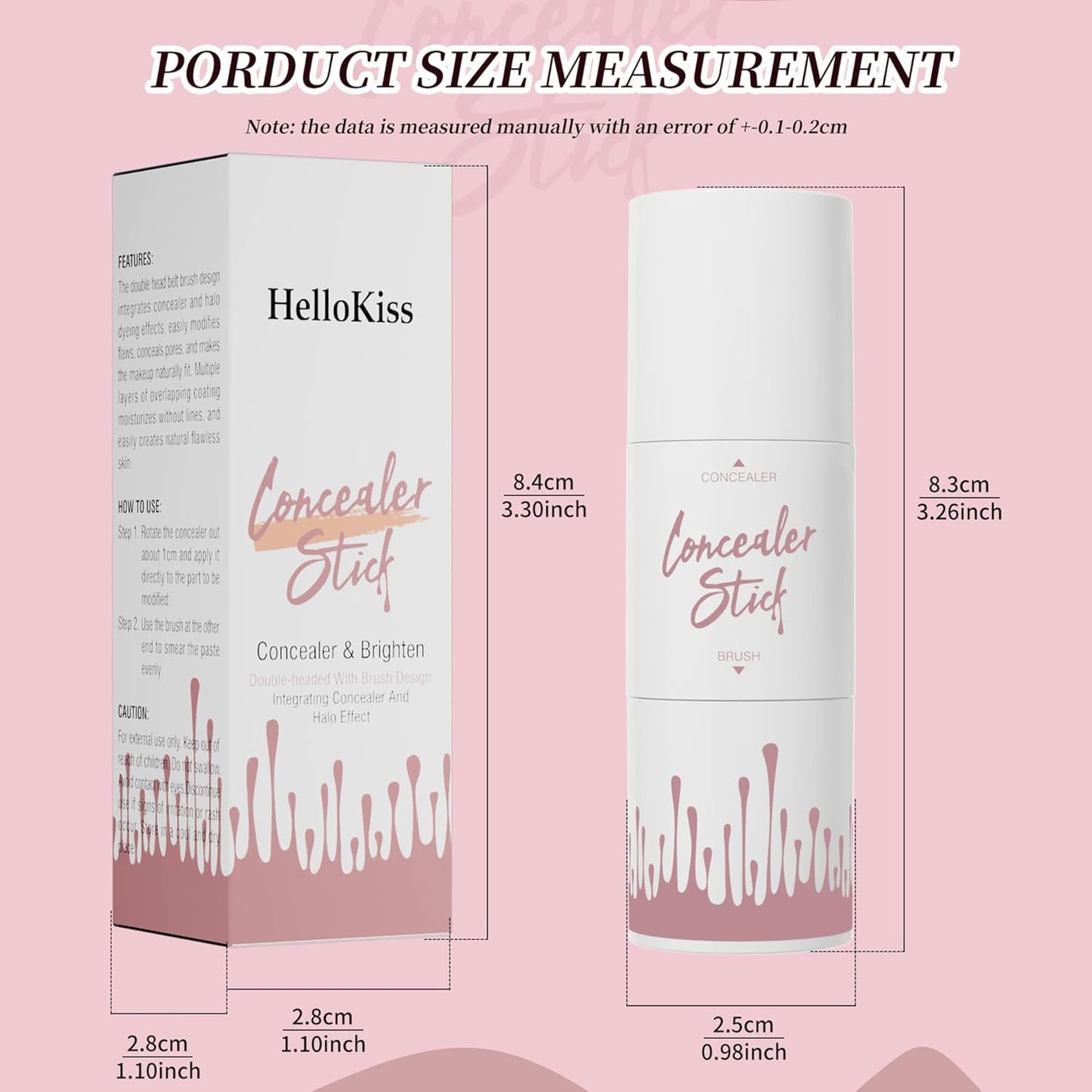 Dual-Ended Multi-Functional Contouring and Highlighting Blush Stick for Dimension Enhancement (M06#Highlight, 4G)
