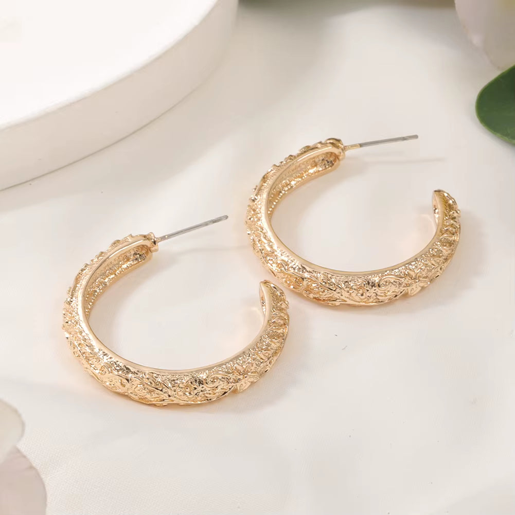 Plumeria Rubra Flower Hoop Earrings - Elegant Australian Designer Fashion for Women