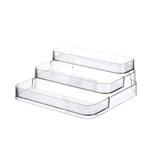 3-Tier Desktop Perfume Organizer and Cosmetic Storage Rack with Doll Display Stand and Kitchen Seasoning Holder