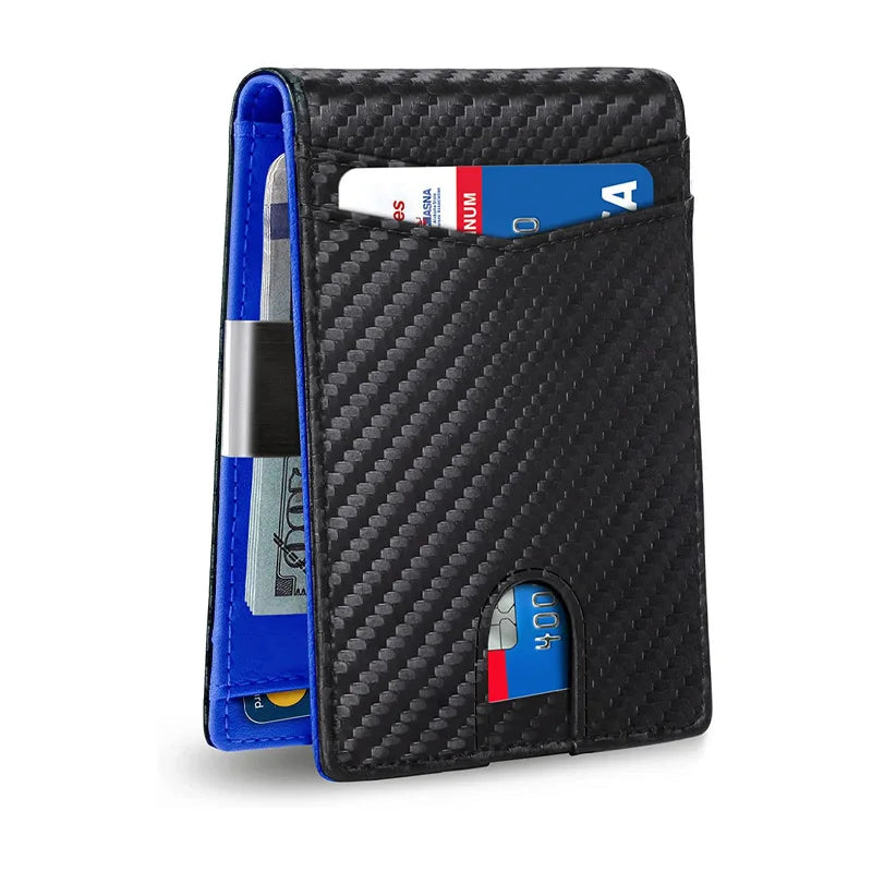 Men's Slim Card Wallet with 12 RFID-Blocking Card Slots - Ideal Gift for Fathers
