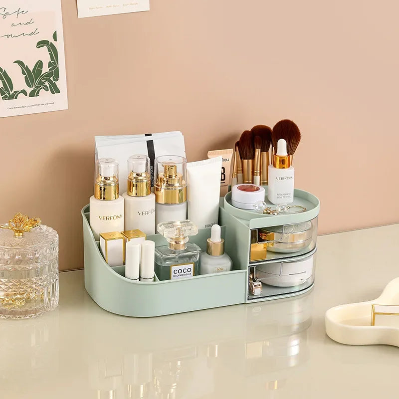 Large Capacity Cosmetic Storage Box Makeup Drawer Organizer Jewelry Nail Polish Makeup Container Desktop Sundries Storage Box
