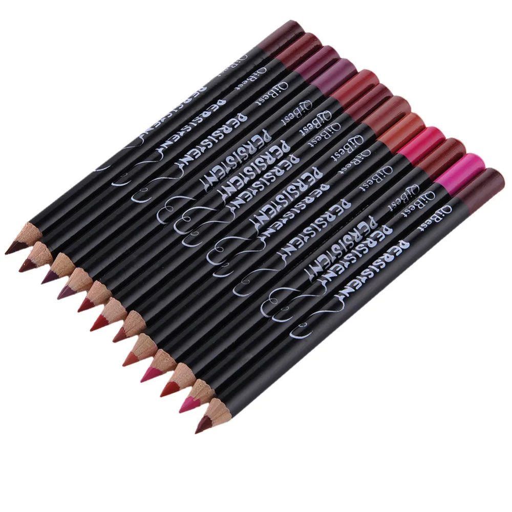 12pcs/Set Professional Matte Lip Liner Pencil