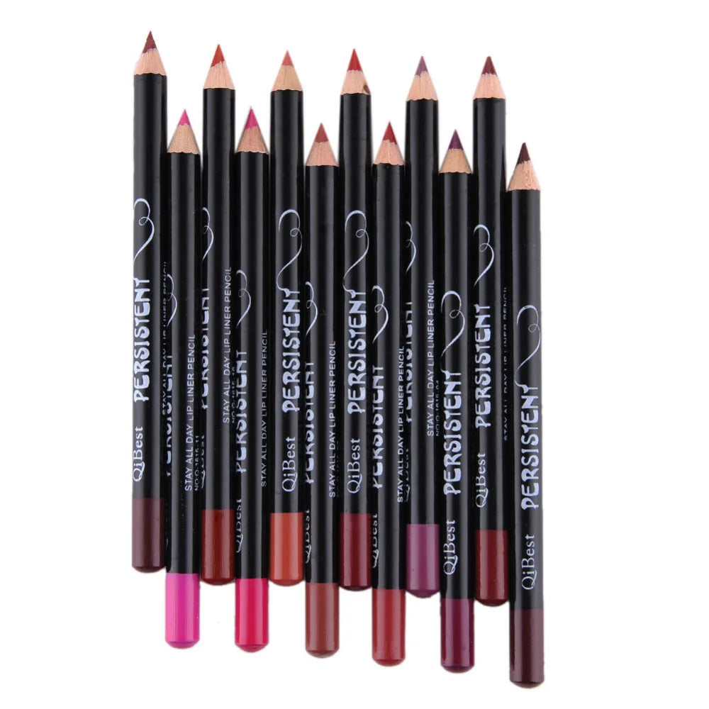 12pcs/Set Professional Matte Lip Liner Pencil