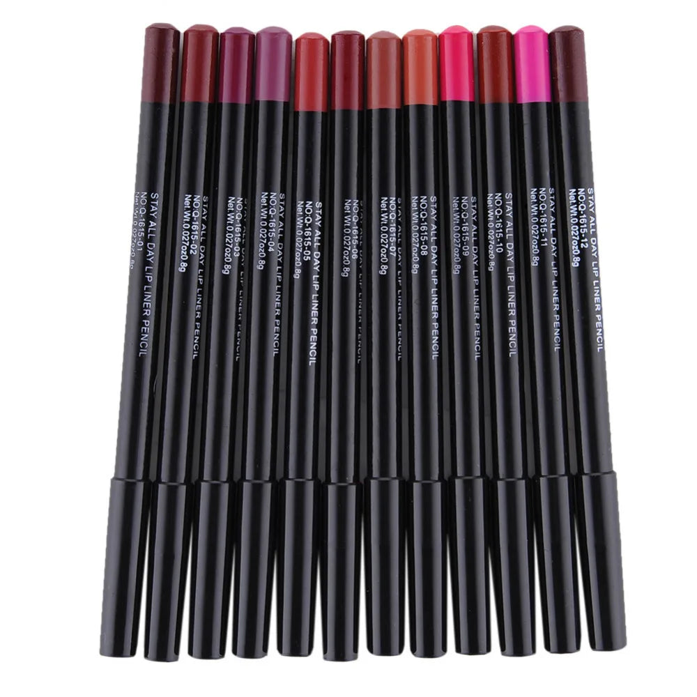 12pcs/Set Professional Matte Lip Liner Pencil