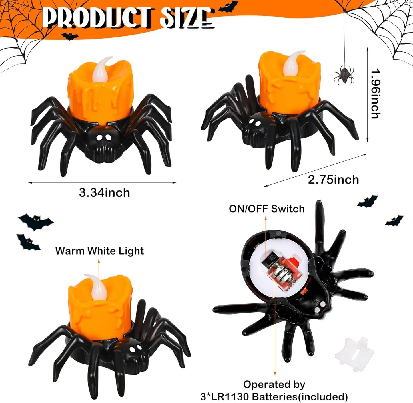 Halloween Spider Candle Lights