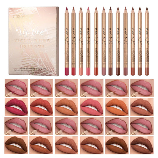 12 Pcs Lip Liner Matte Lipstick Pencil