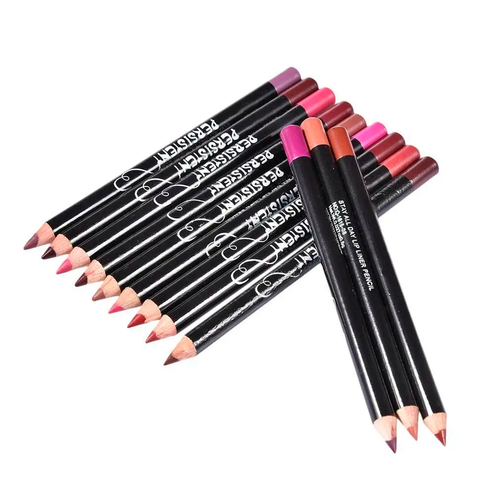 12pcs/Set Professional Matte Lip Liner Pencil