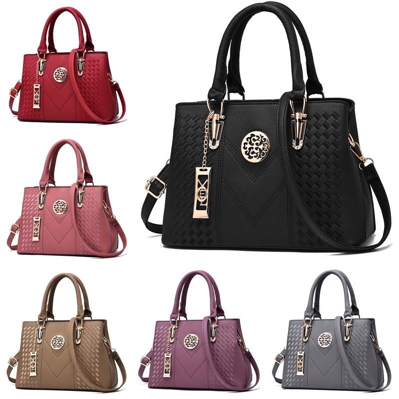 Women Leather Messenger Handbag - Stylish and Functional - Khaki
