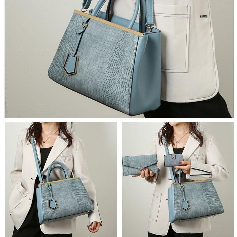 Patchwork Stone Pattern Handbag - Shoulder / Crossbody - Khaki