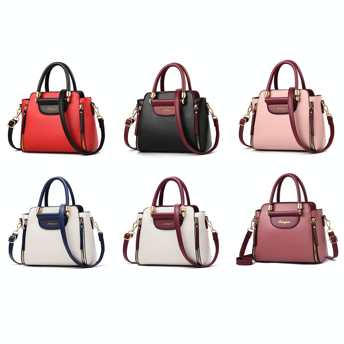 Contrast Material Ladies Handbag - Blue White