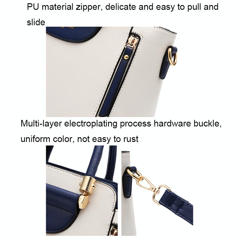 Contrast Material Ladies Handbag - Blue White