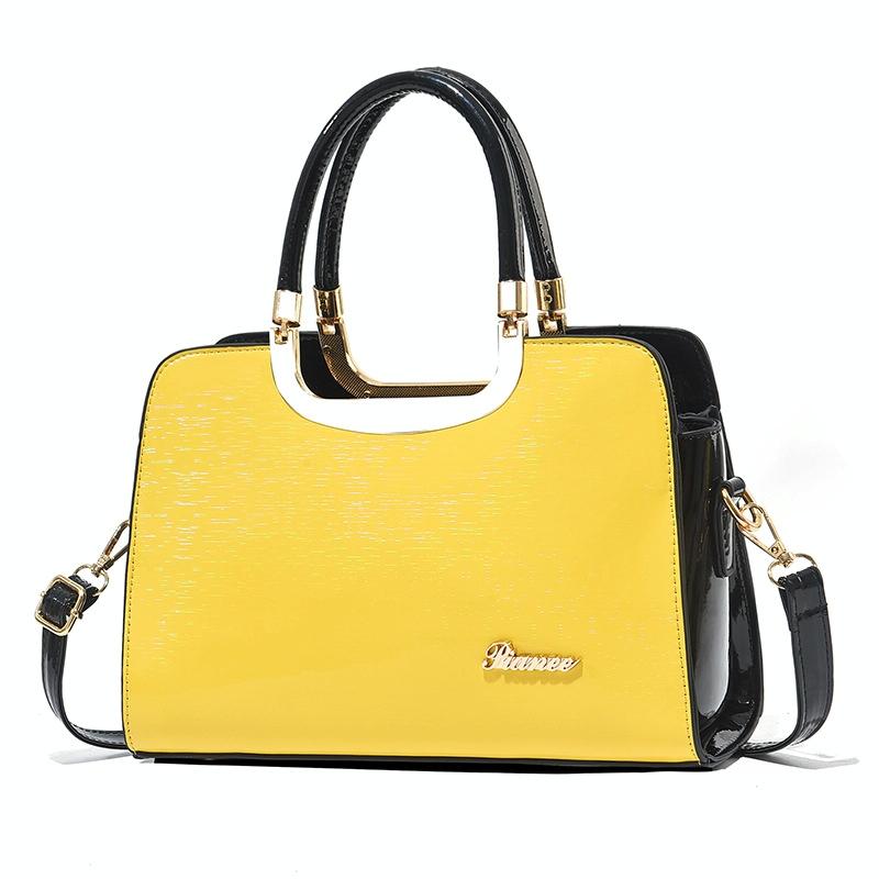Large Capacity Leather Commuter Handbag - Bright - Pink