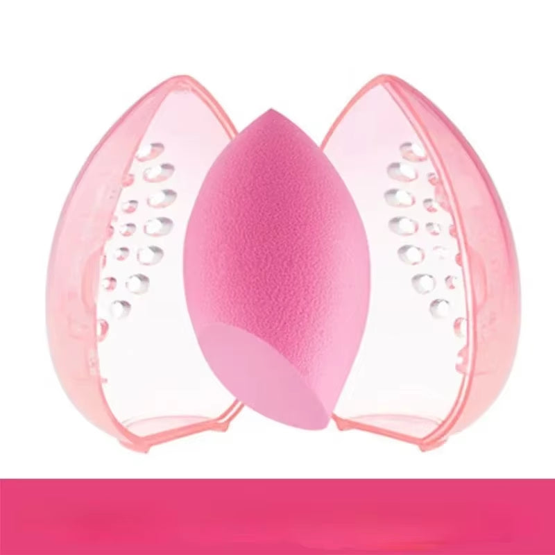 Cosmetic Egg Storage Box for Beauty Sponges - Transparent Makeup Blender Puff Holder Case