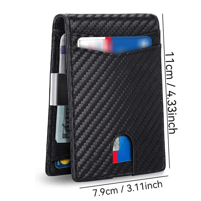 Men's Slim Card Wallet with 12 RFID-Blocking Card Slots - Ideal Gift for Fathers