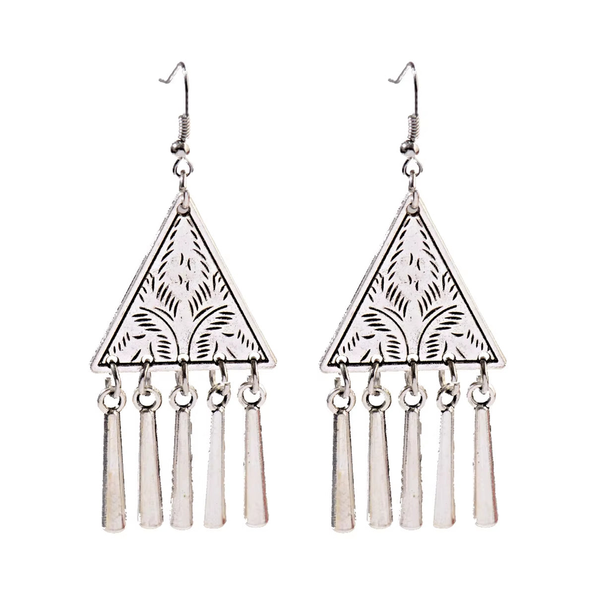 2019 Vintage Ethnic Round Alloy Tassel Hollow Drop Earrings for Women