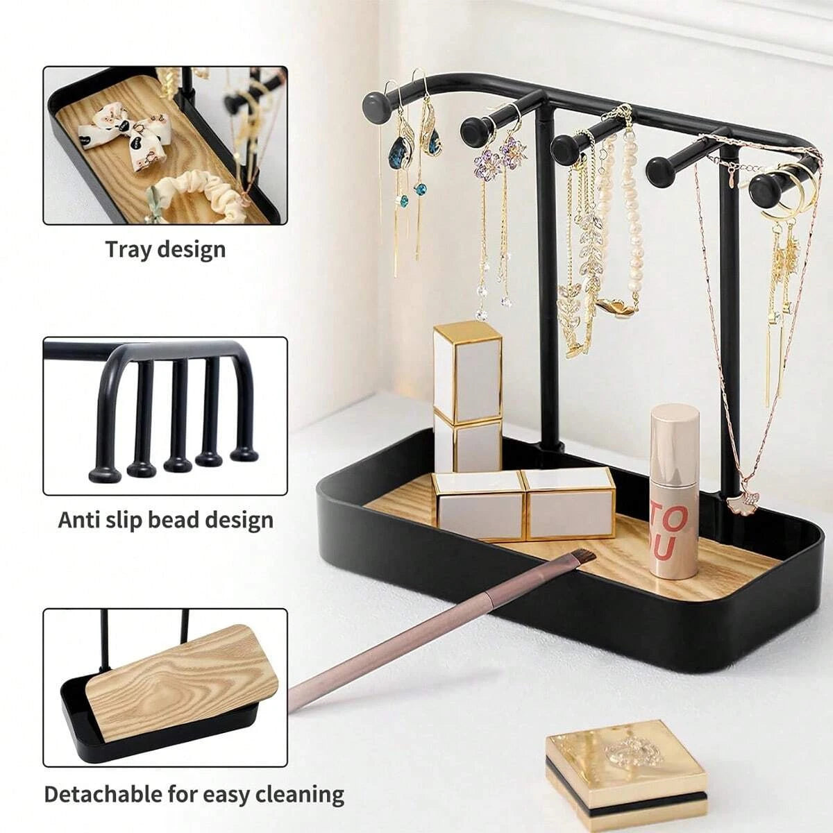 Home Tabletop Jewelry Storage Rack for Earrings, Necklaces, and Bracelets