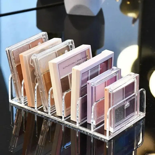 Transparent Eye Shadow Storage Rack with Drawer Compartment for Desktop Cosmetics Organization