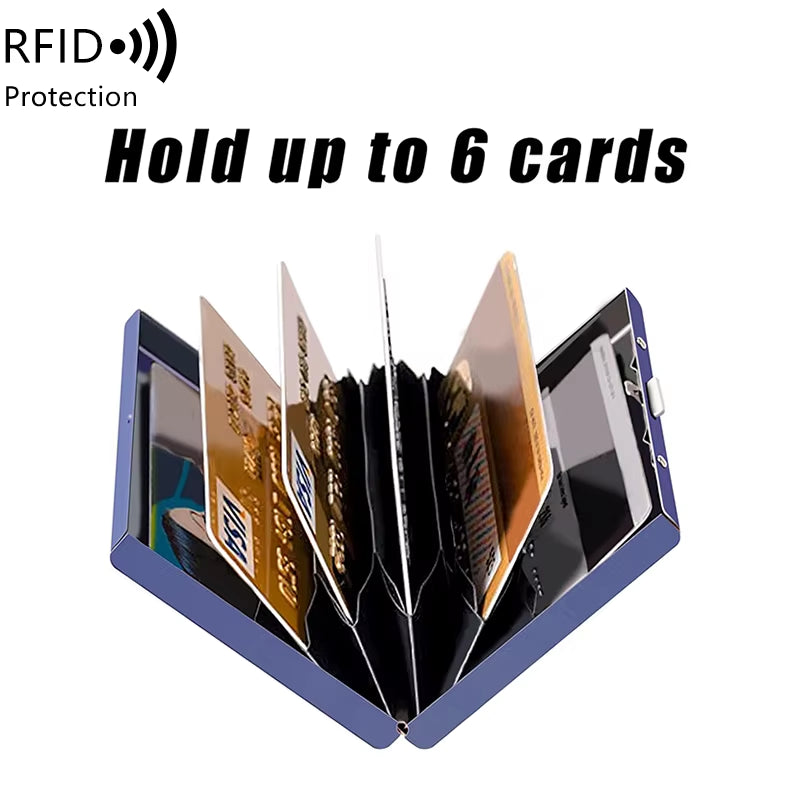 Stainless Steel RFID Credit Card Holder - Versatile Metal ID and Business Card Wallet for Men and Women