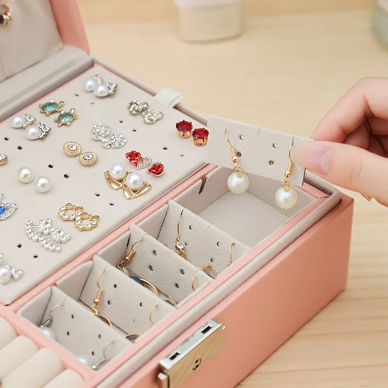2022 Double-Layer Velvet Jewelry Box - European Style Jewelry Storage with Ample Space - Elegant Gift Box