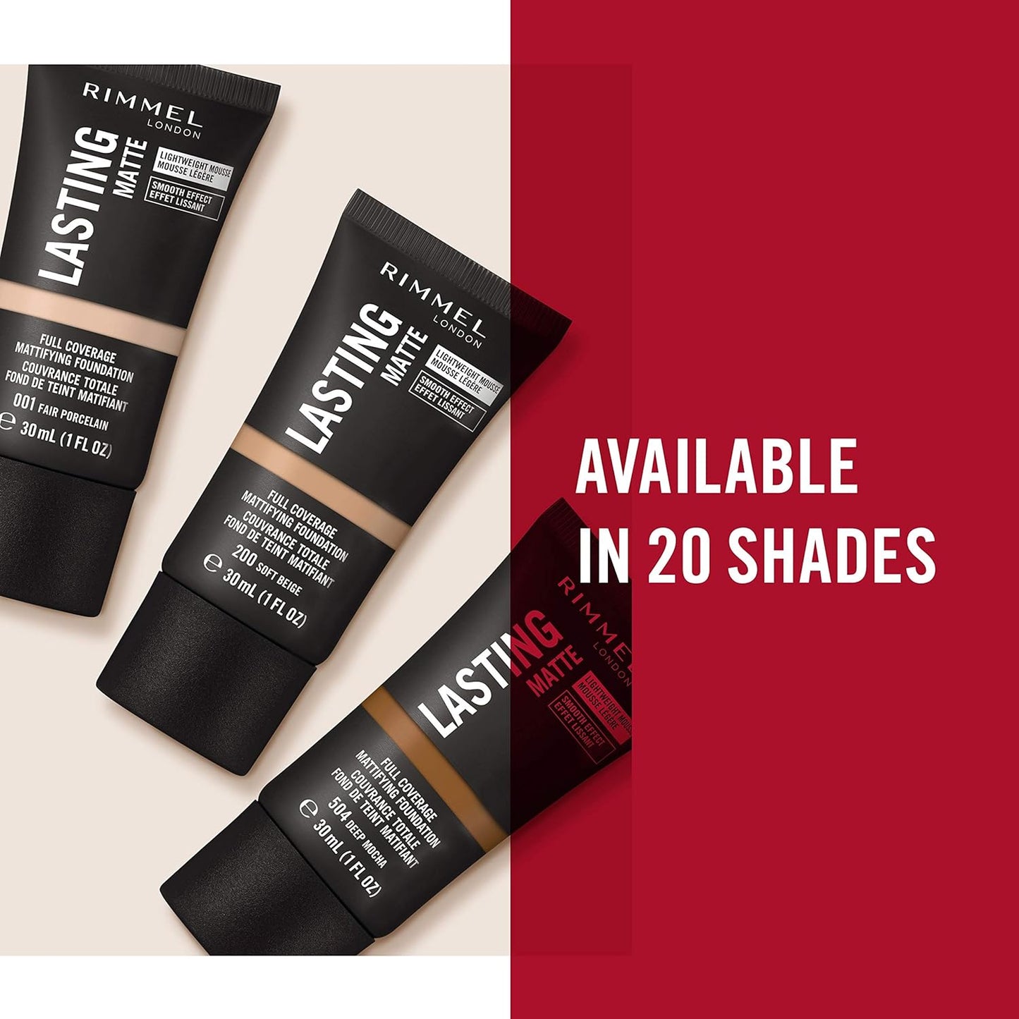 Lasting Matte Full Coverage Lightweight Foundation, 30ml, Shade 400 Natural Beige