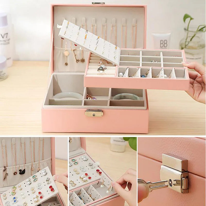2022 Double-Layer Velvet Jewelry Box - European Style Jewelry Storage with Ample Space - Elegant Gift Box