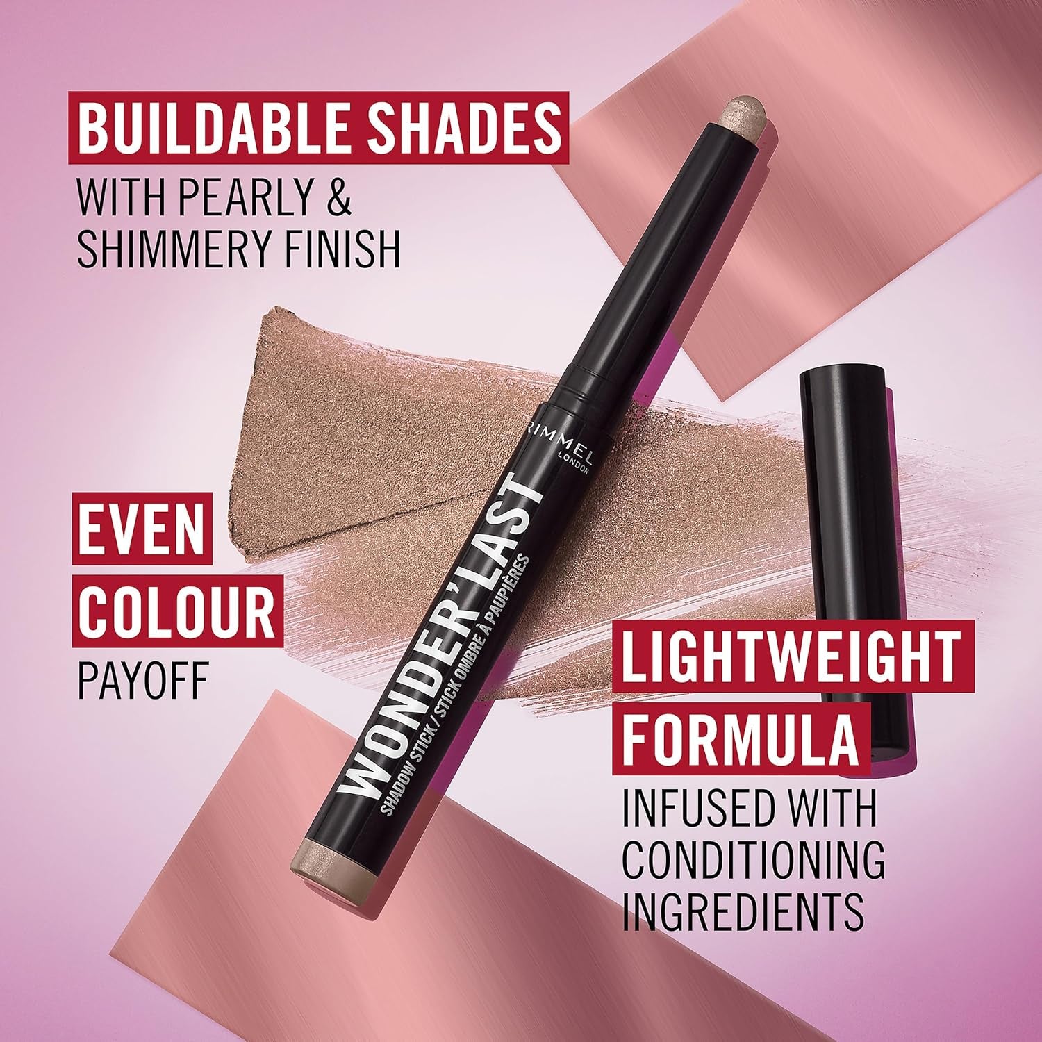 Wonder'Last Shadow Stick in 007 Pink Fizz, 1.64g