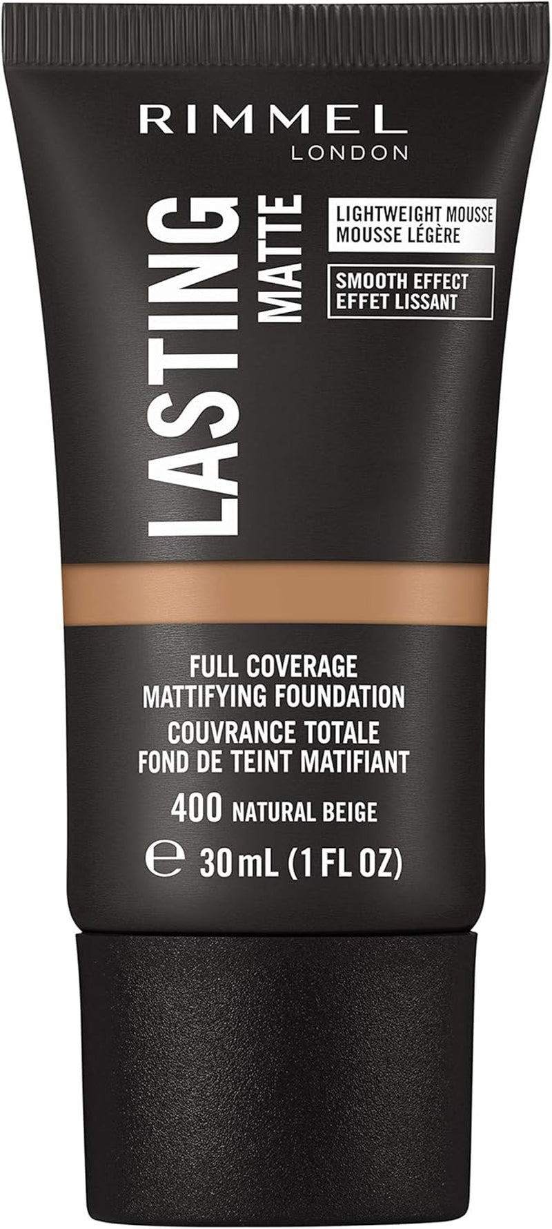 Lasting Matte Full Coverage Lightweight Foundation, 30ml, Shade 400 Natural Beige