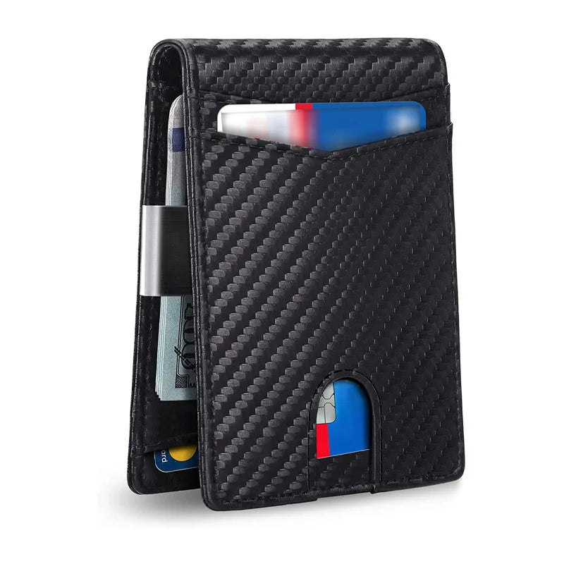 Men's Slim Card Wallet with 12 RFID-Blocking Card Slots - Ideal Gift for Fathers