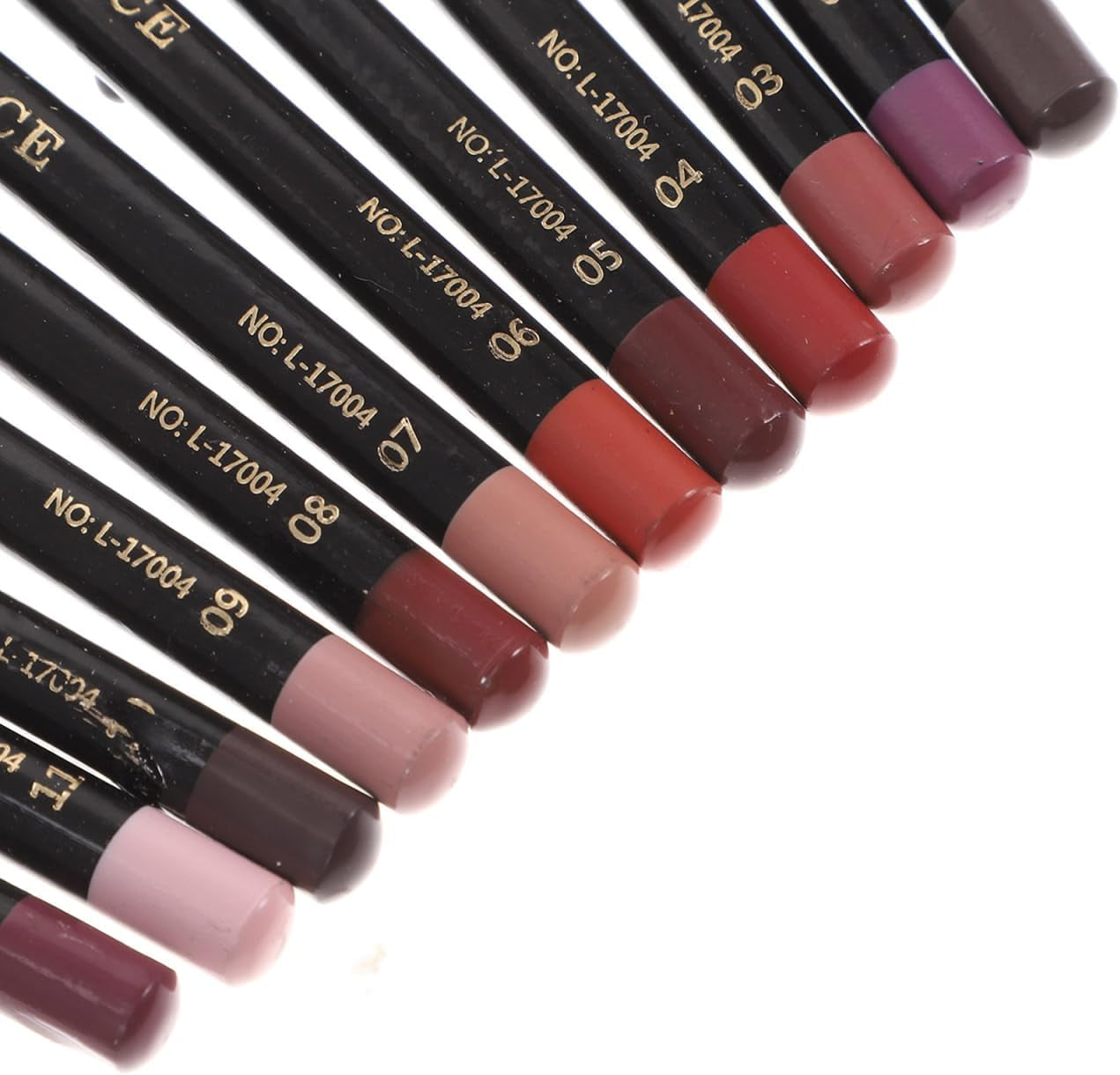 Waterproof and Sweat-Proof Lip Liner Pencil Set - 12 Natural Shades for Precise Lip Shaping