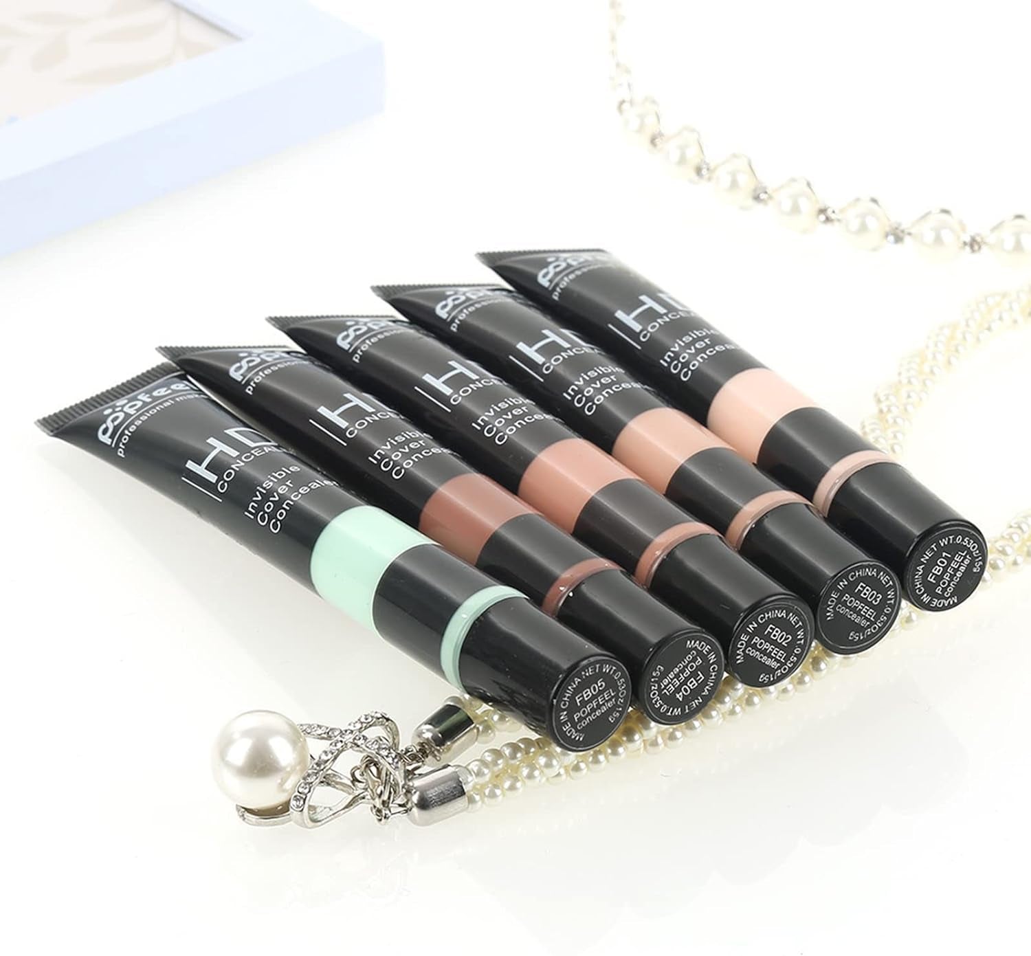 Professional HD Concealer and Corrector in 5 Shades - Waterproof Creamy Stick for Dark Circles, Wrinkles, and 3D Contouring