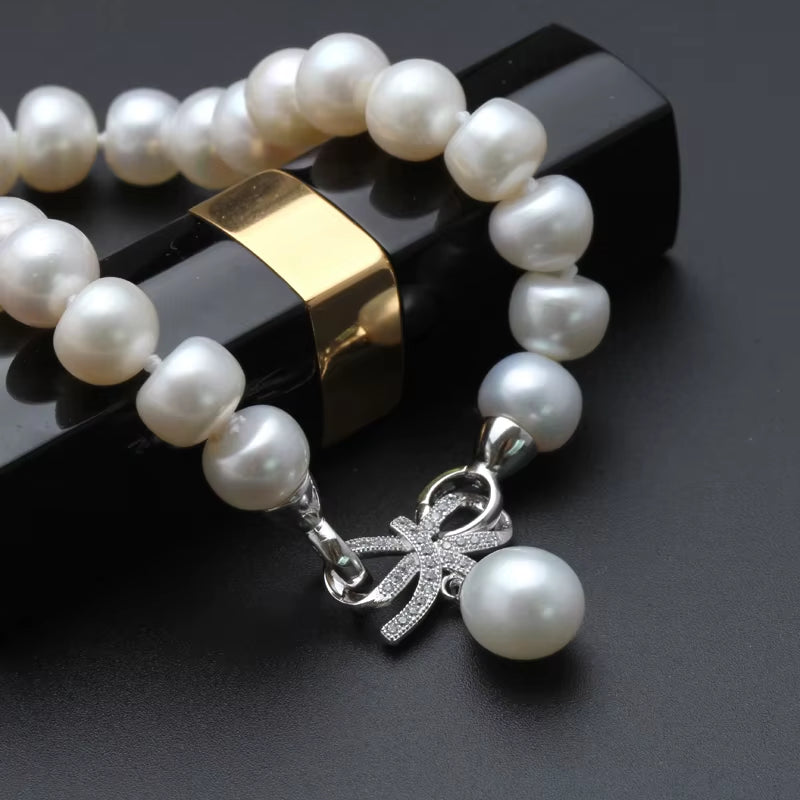Elegant Freshwater Button Pearl Bracelet for Women - Natural Pearl Jewelry Gift for Birthdays - Premium Quality