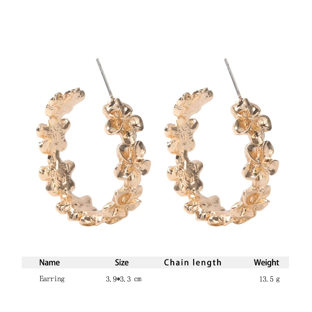 Hawaiian-Inspired Plumeria Rubra Flower Hoop Earrings by  - Elegant Australian Designer Fashion for Women