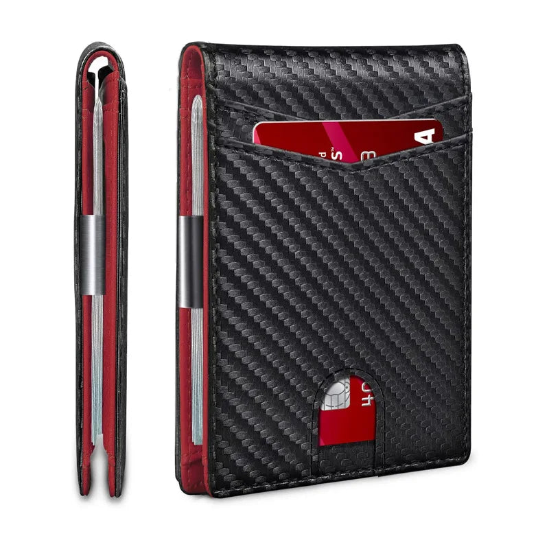 Men's Slim Card Wallet with 12 RFID-Blocking Card Slots - Ideal Gift for Fathers