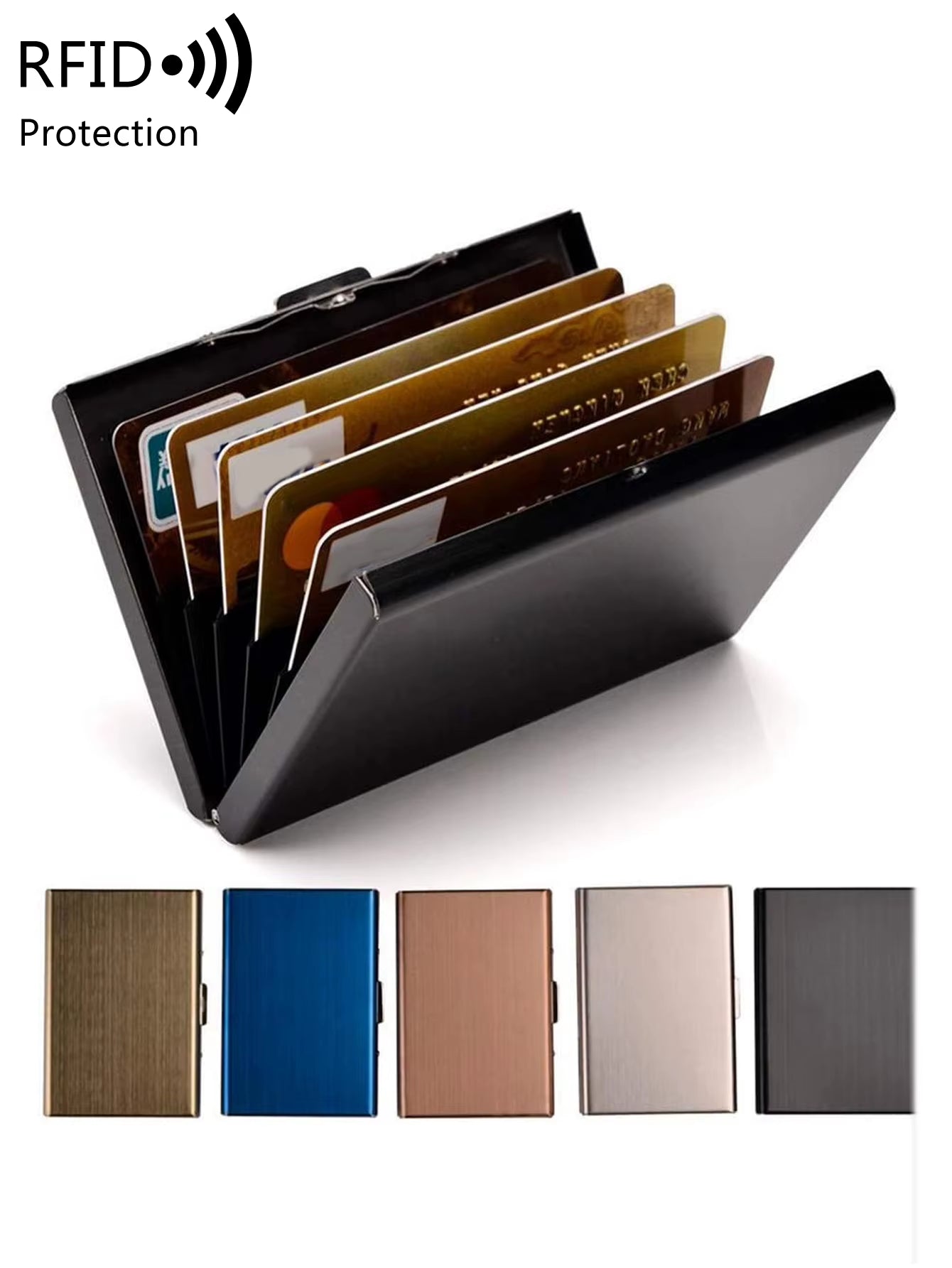 Stainless Steel RFID Credit Card Holder - Versatile Metal ID and Business Card Wallet for Men and Women