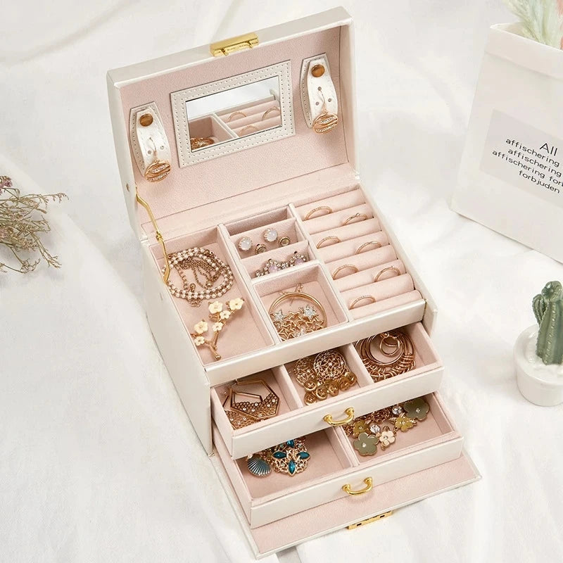 2022 Double-Layer Velvet Jewelry Box - European Style Jewelry Storage with Ample Space - Elegant Gift Box