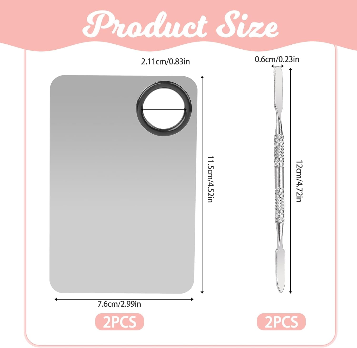 Makeup Mixing Palette Set with Spatula - Includes 2 Palettes and 2 Color Sticks for Foundation and Contouring - Travel-Friendly Makeup Tools