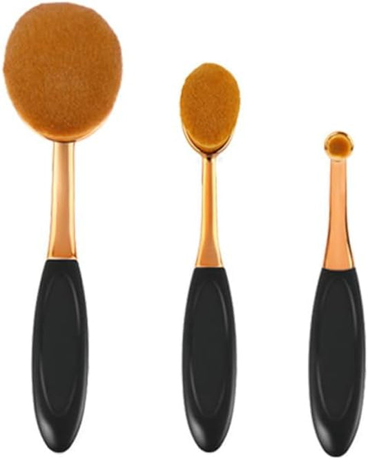 Professional Foundation Brush Set - High-Density Oval Kabuki Brushes for Liquid Makeup, Cream, and Powder Blending