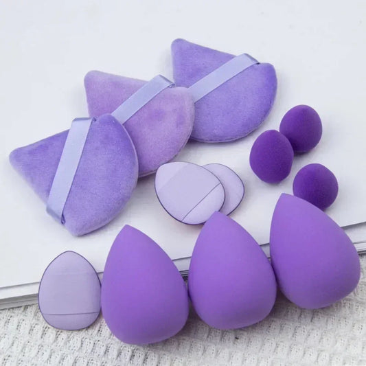 12-Piece Makeup Sponge Blender Set - Soft Cosmetic Puffs for Foundation and Powder Application - Essential Beauty Tools for Women