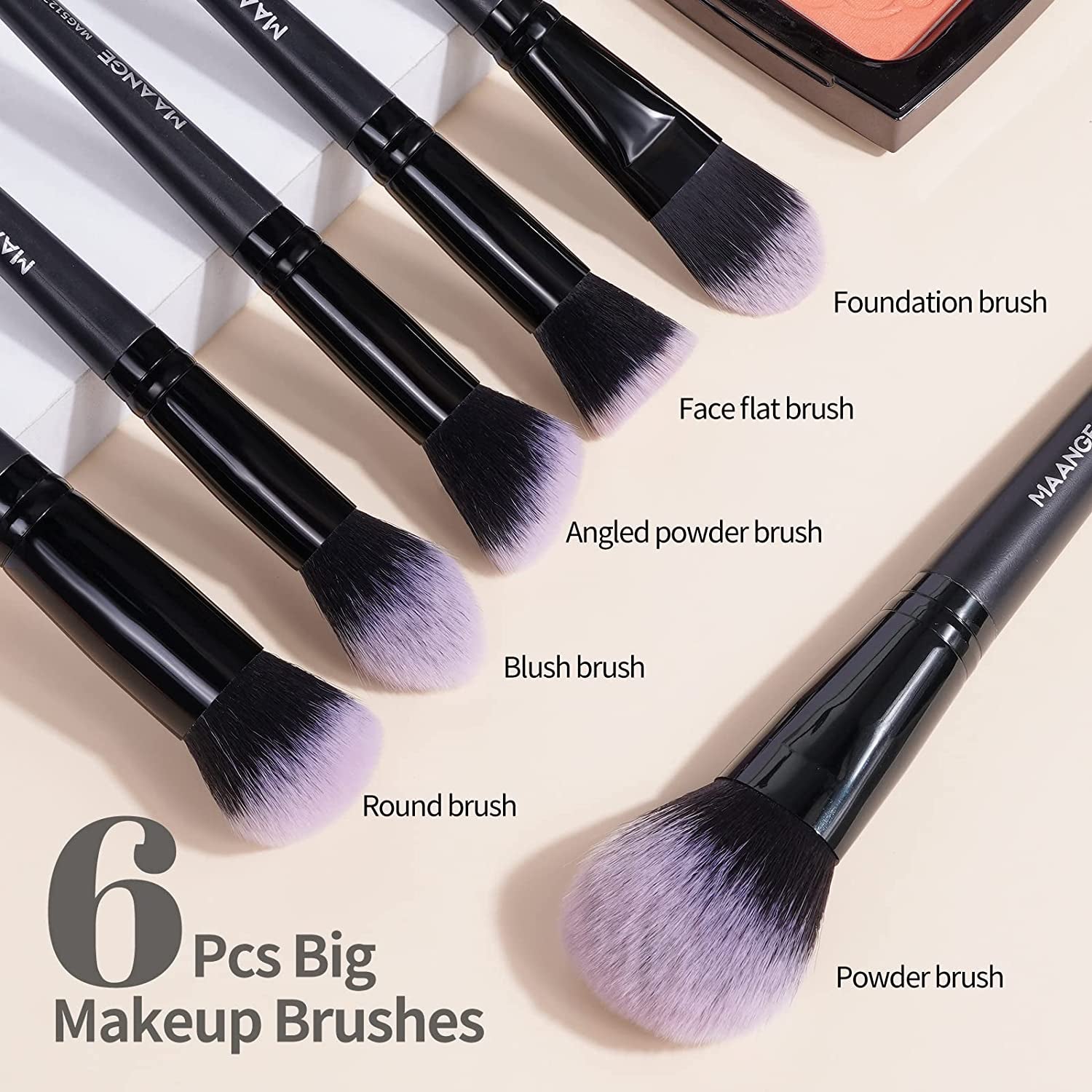 18-Piece Professional Makeup Brush Set - Premium Synthetic Brushes for Eyeshadow, Blush, and Foundation, Includes Travel Kabuki Brushes