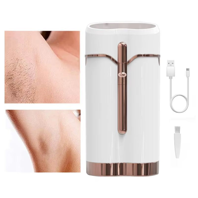 Electric Facial Hair Removal Razor with LED Light - Women's Personal Groomer for Face, Legs, Arms, and Bikini Area