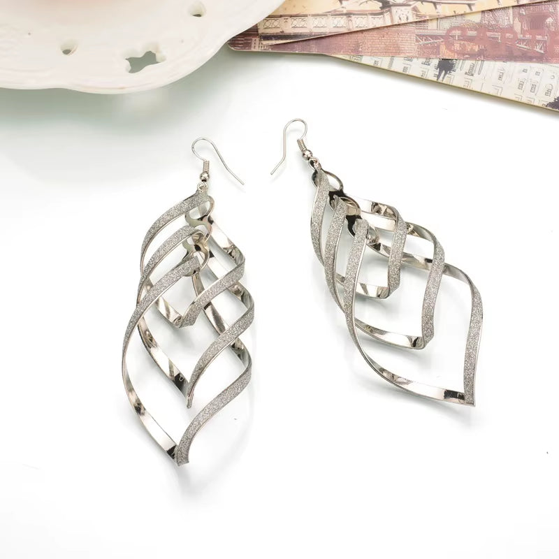 Trendy Frosted Tassel Earrings 2022 - Bohemian Long Earrings for Women and Girls, Fashionable Punk Metal Jewelry