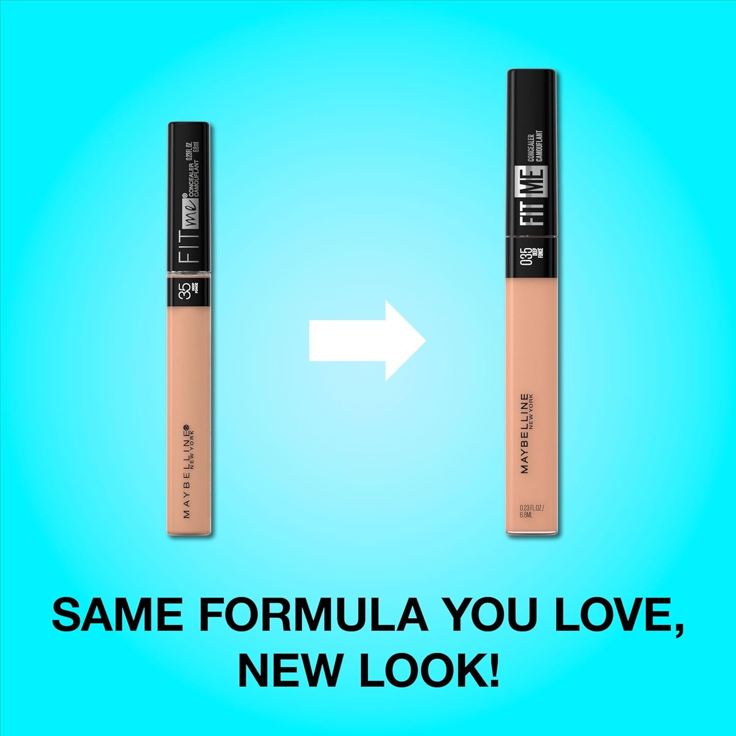 Maybelline Fit Me Liquid Concealer - Natural Coverage, Lightweight, Oil-Free, Cool Ivory (Packaging May Vary)