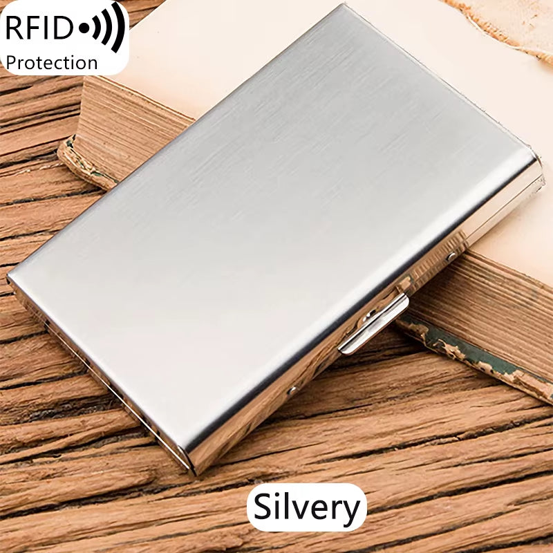 Stainless Steel RFID Credit Card Holder - Versatile Metal ID and Business Card Wallet for Men and Women