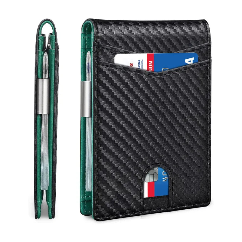 Men's Slim Card Wallet with 12 RFID-Blocking Card Slots - Ideal Gift for Fathers