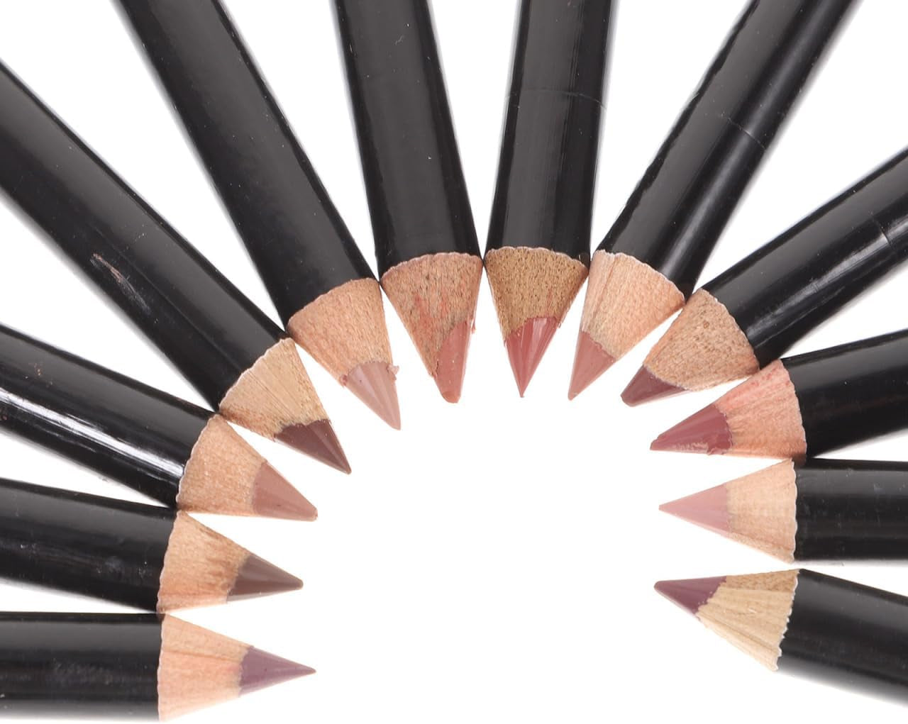 Waterproof and Sweat-Proof Lip Liner Pencil Set - 12 Natural Shades for Precise Lip Shaping